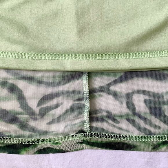 ICHI Ihista Mesh Sheer Green Zebra Print Dress Whimsigoth Witchy Fairy Grunge - Picture 13 of 16